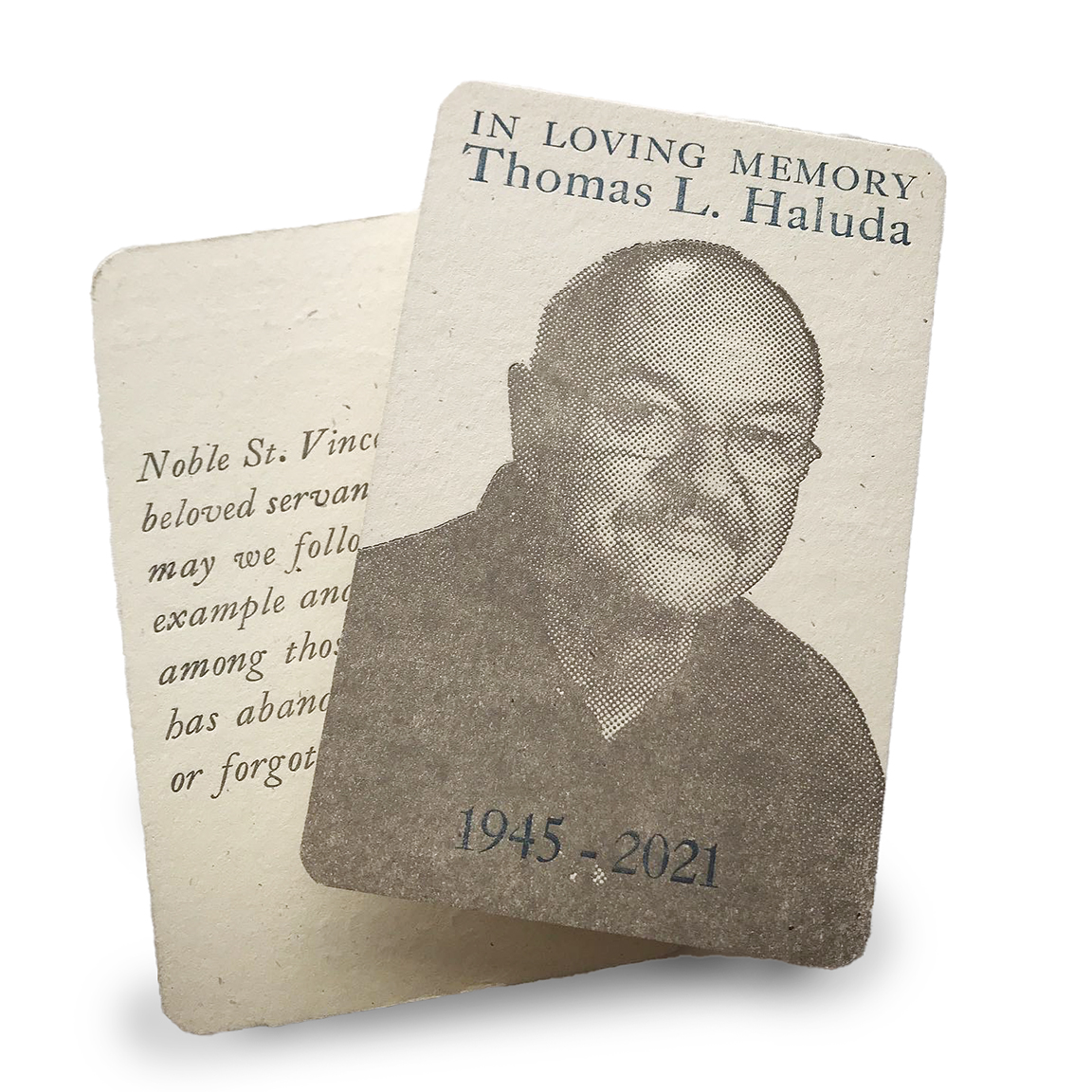 Thomas Haluda Prayer Card